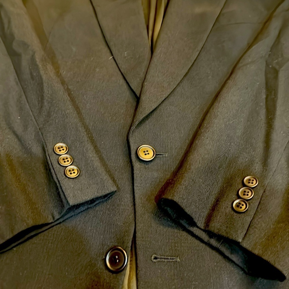 Giorgio Armani Black 2 Button Vintage Blazer 80/20 Wool /Poly Very Nice - Picture 5 of 8